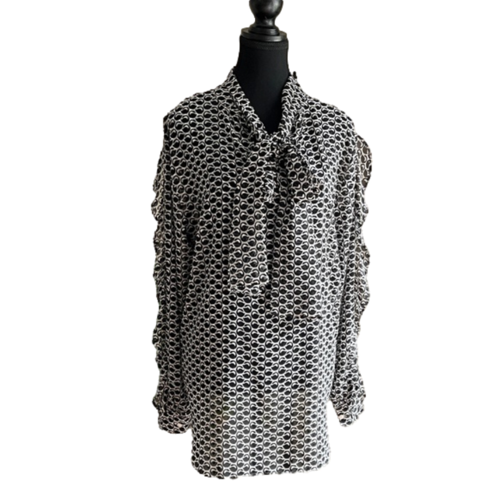 Ann Taylor Tunic/Blouse - Size L -Black and White